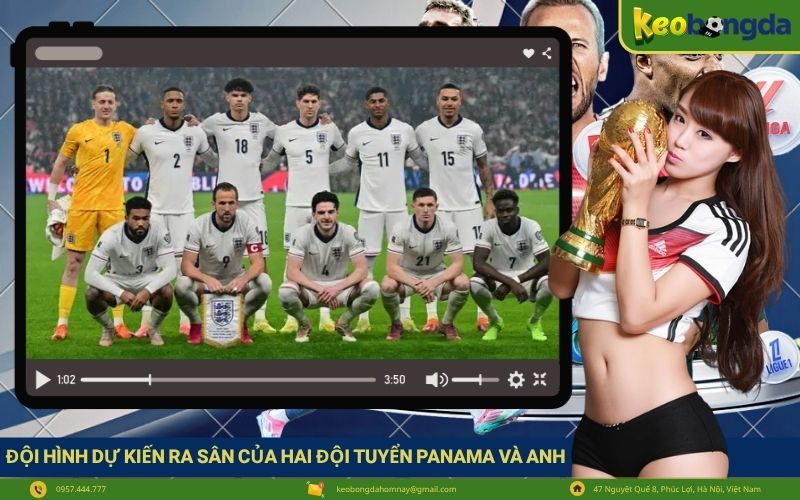 Đội hình dự kiến ra sân của hai đội tuyển Panama và Anh
